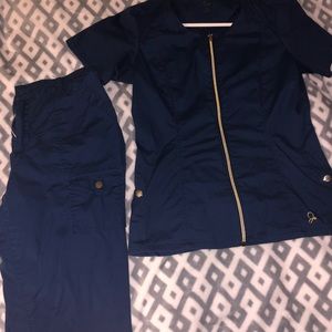 Jaanuu scrub pants with two scrub tops